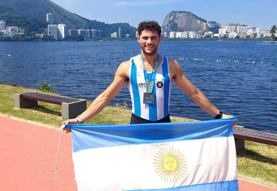 Luciano Moreyra remero paranaense fue subcampeón en el Sudamericano